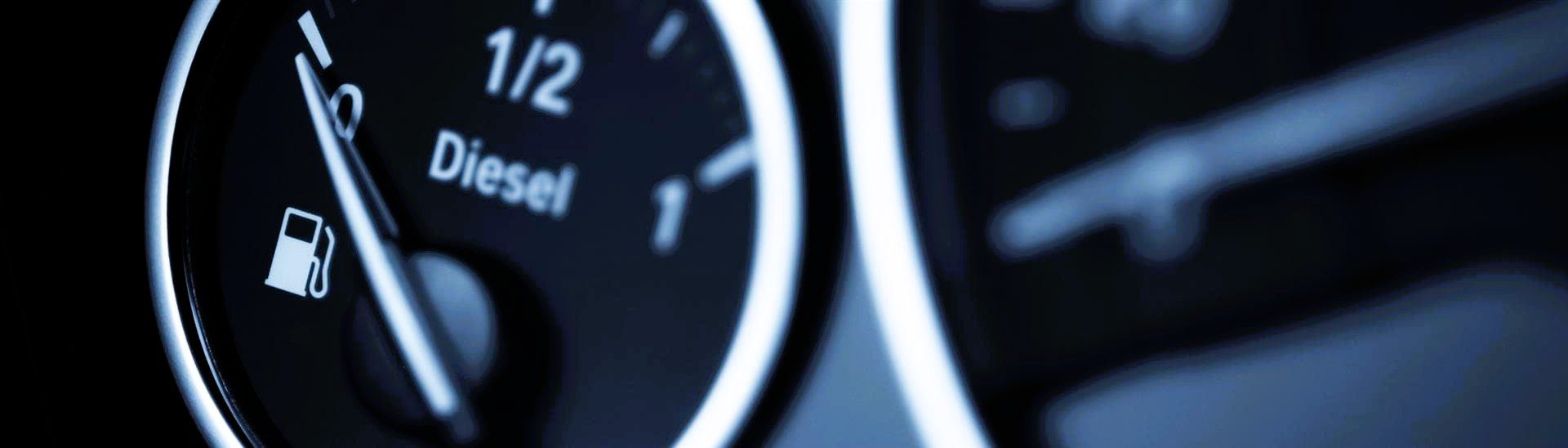 Close up of fuel gauge