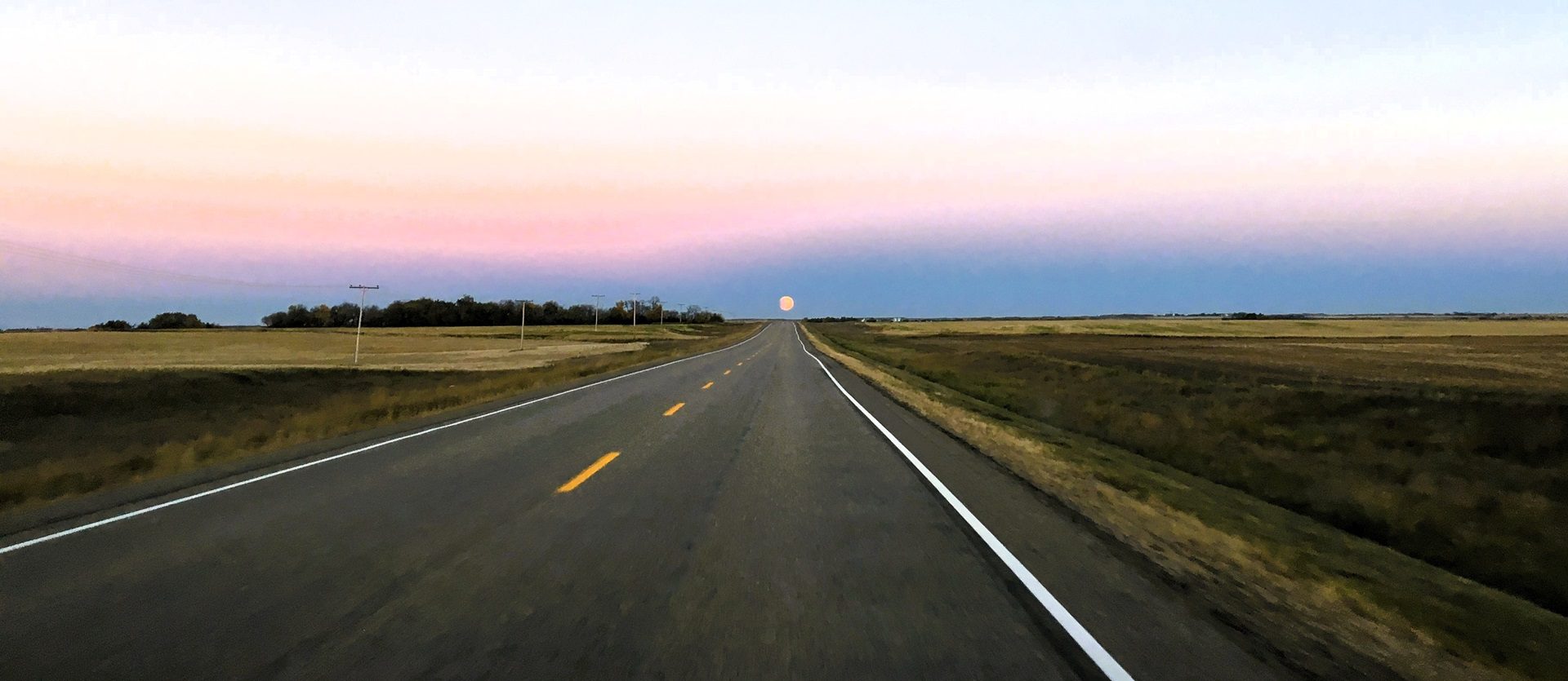 Prairie landscape at Sunset