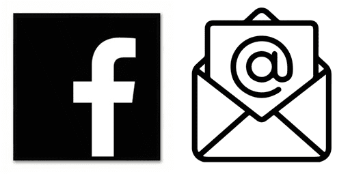 Facebook and email envelope icon