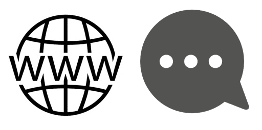 web and text message icons